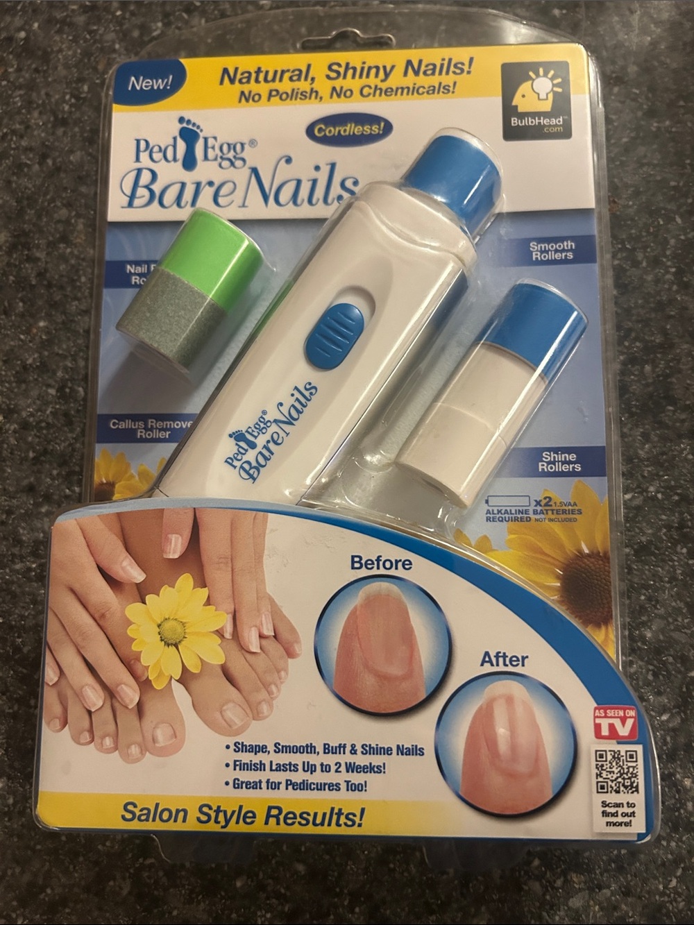 Cordless Nail Buffer - White & Blue